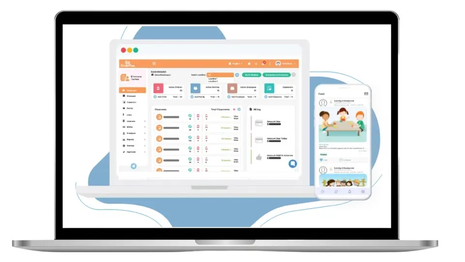 KinderPass childcare management software home screen